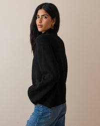 Black Funnel Neck Jumper