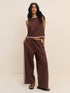 Chocolate Brown Ric Rac Relaxed Leg Trousers
