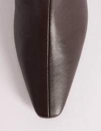Brown Slouched Knee High Boots