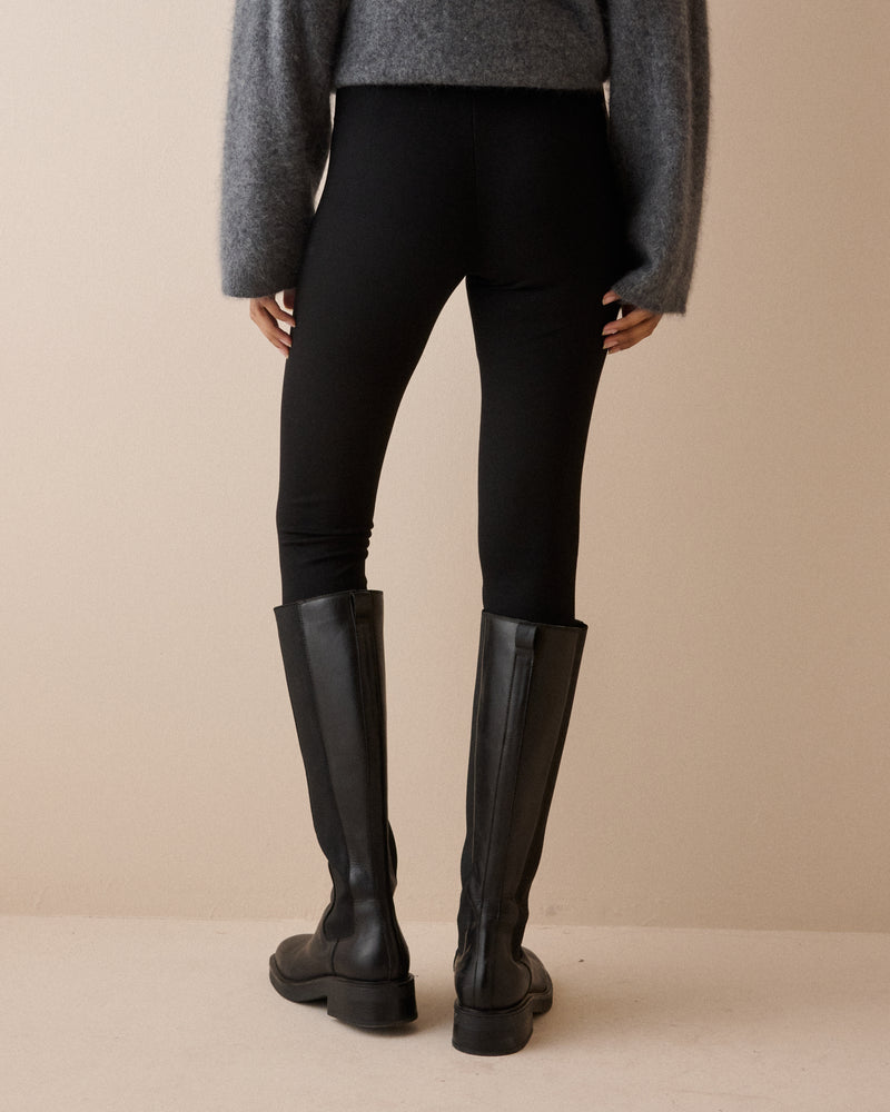 Black High Waist Ponte Leggings