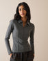 Grey Collared Jersey Top