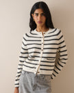 White and Grey Patch Pocket Cardigan
