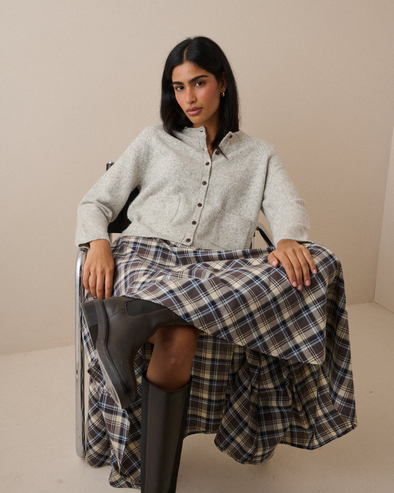 Grey Marl Patch Pocket Cardigan