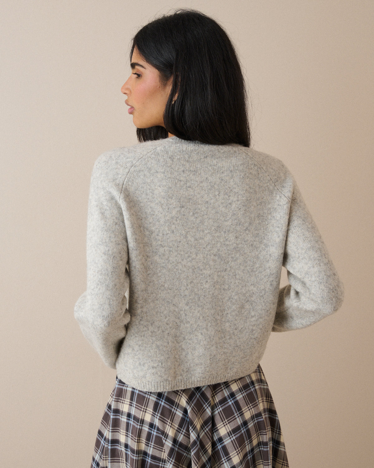 Grey Marl Patch Pocket Cardigan