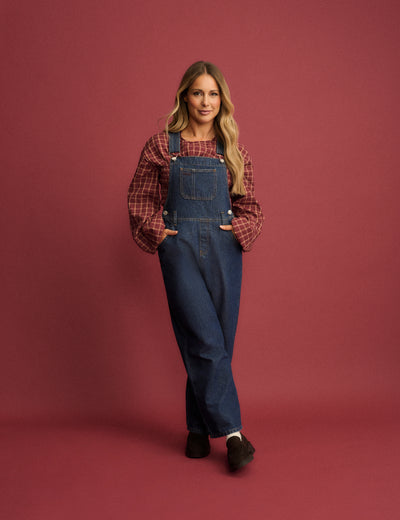 Dark Wash Denim Straight Leg Dungarees