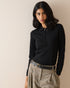 Black Half Zip Polo Top