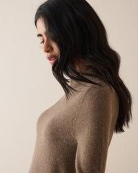 Brown Cashmere Grown On Neck Jumper
