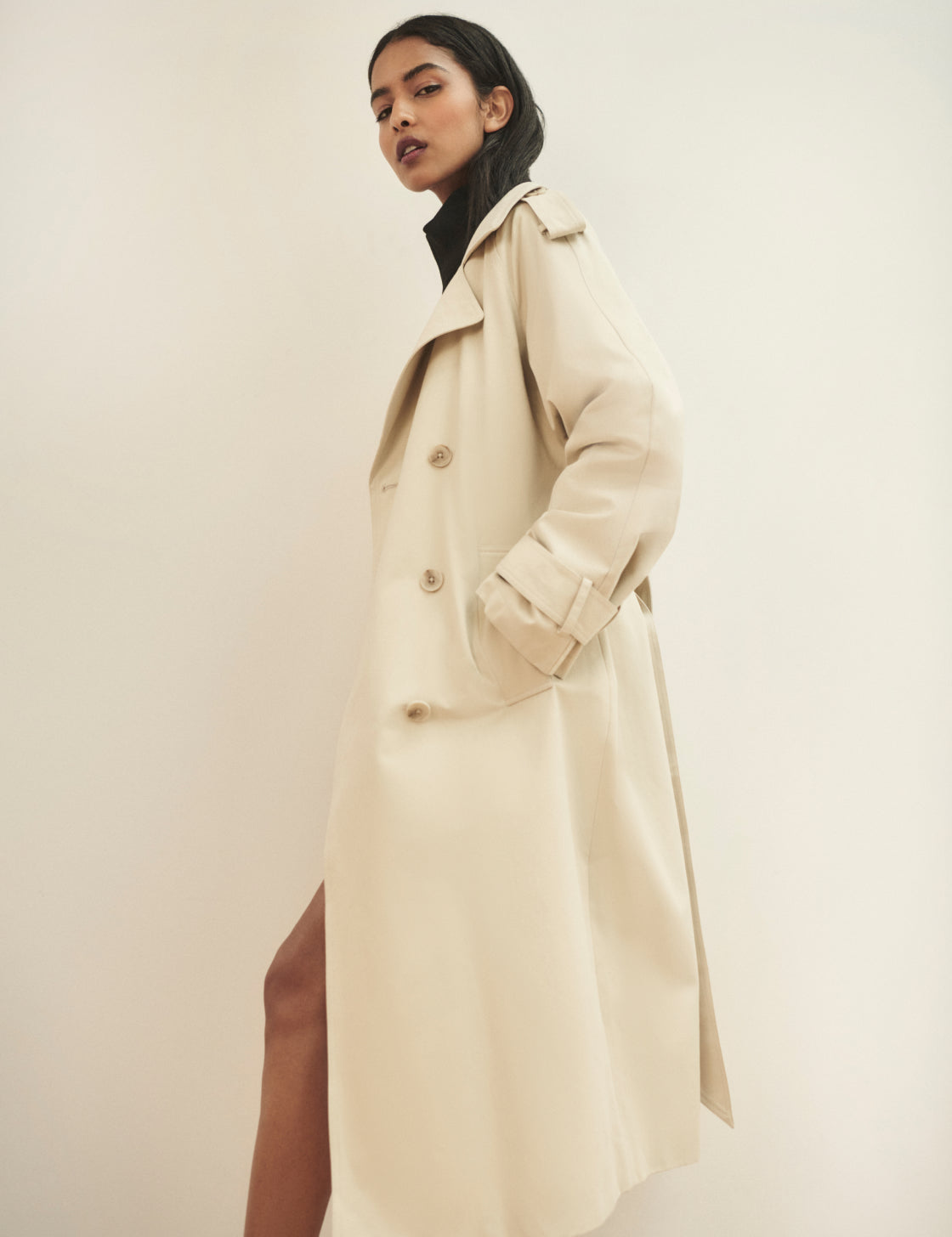 Cream Okasan Trench Coat