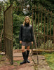 Black Leather Funnel Neck Langham Jacket