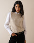 Oatmeal Marl Ribbed Trim Knitted Vest