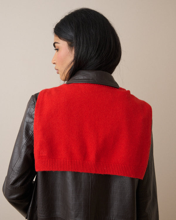 Red Wool-Blend Jumper Scarf