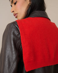 Red Wool-Blend Jumper Scarf
