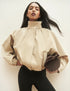 Stone Funnel Neck Balloon Sleeve Murphy Jacket