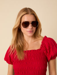 Gold Aviator Amelia Sunglasses