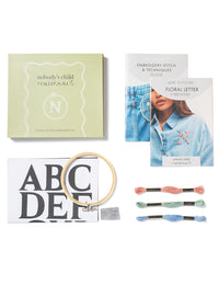 MakeBox Floral Letter Embroidery Kit