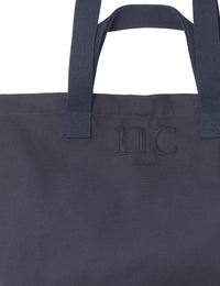 Navy London Logo Canvas Tote Bag