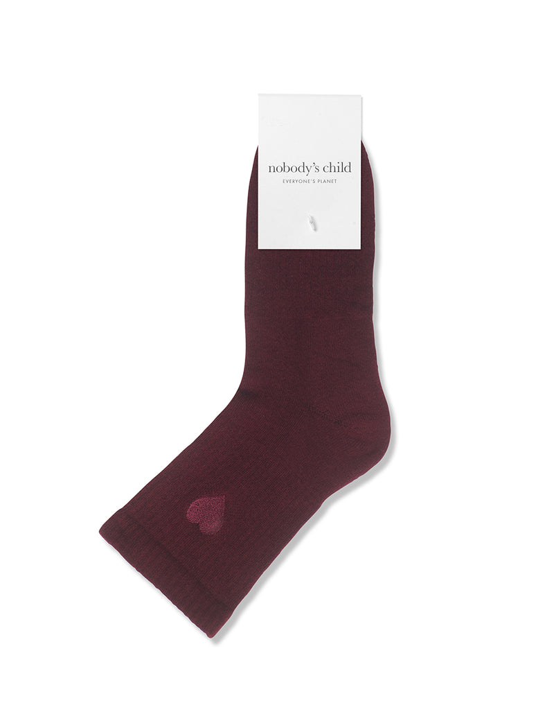 Red Ribbed Socks