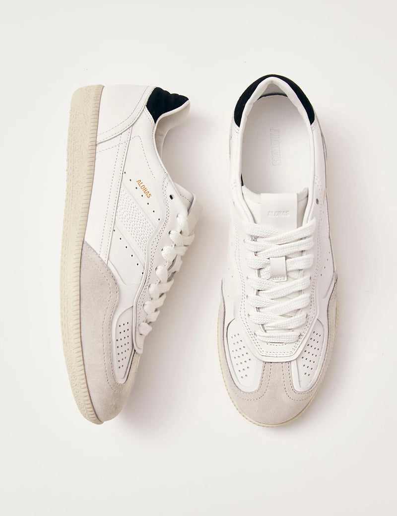 Alohas Grey Black Leather Trainers
