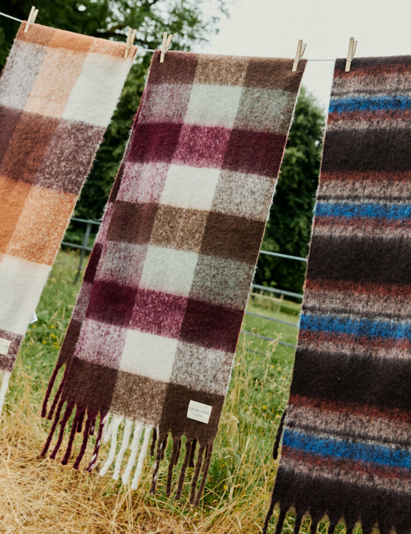Brown & Purple Check Scarf