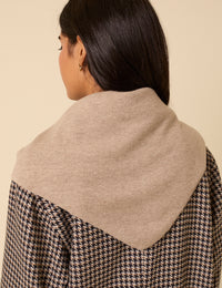 Beige Wool-blend Triangle Scarf