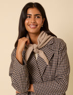 Beige Wool-blend Triangle Scarf