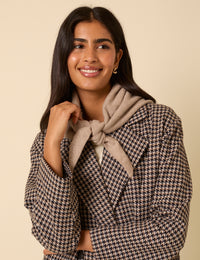 Beige Wool-blend Triangle Scarf