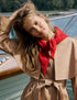 Red Wool-blend Triangle Scarf