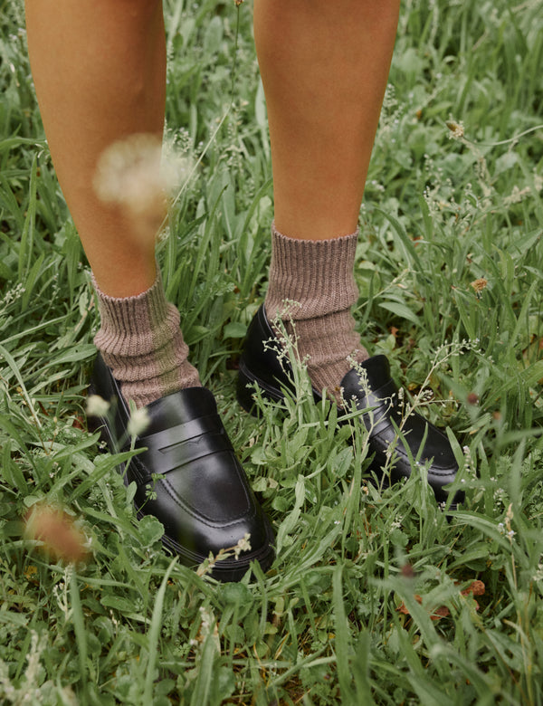 Cream Wool Blend Socks