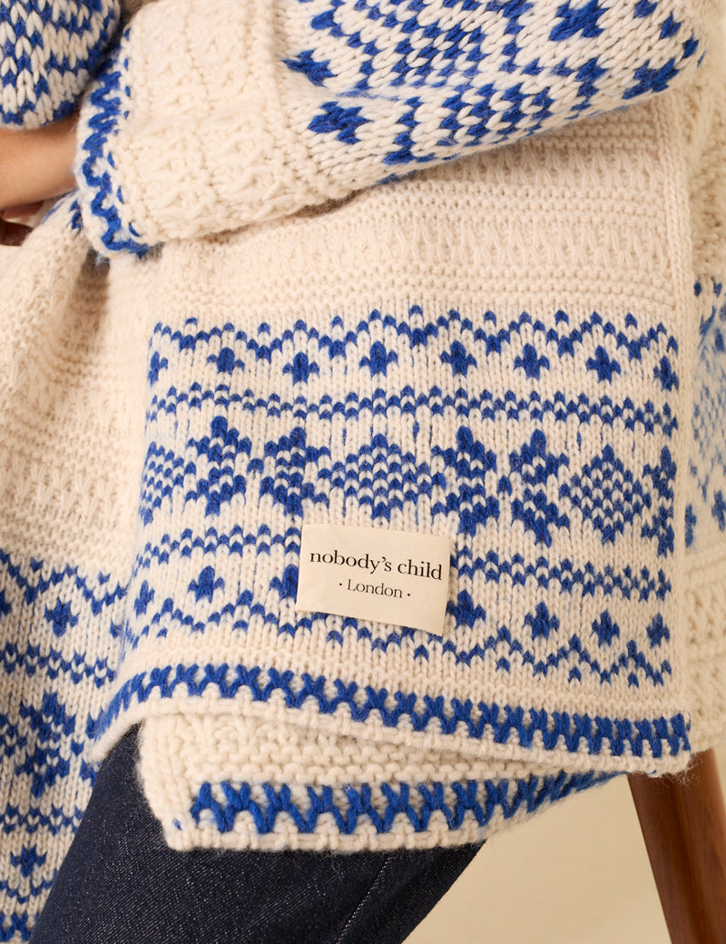 Cream Fair Isle Scarf