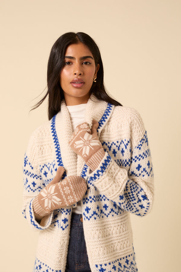 Camel Fair Isle Mittens