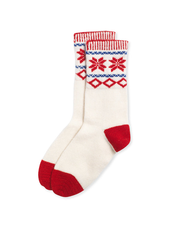 Cream Fair Isle Socks
