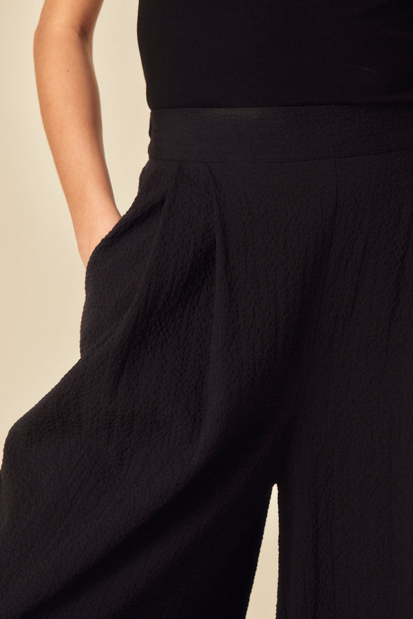 Black Wide Leg Zeena Trousers