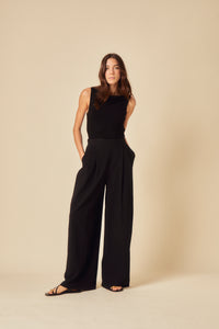 Black Wide Leg Zeena Trousers
