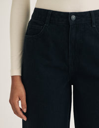 Black High Rise Wide Leg Jeans