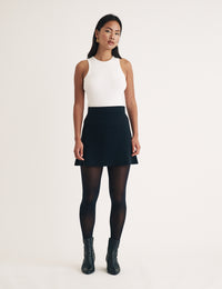 Black Knitted Mini Skirt