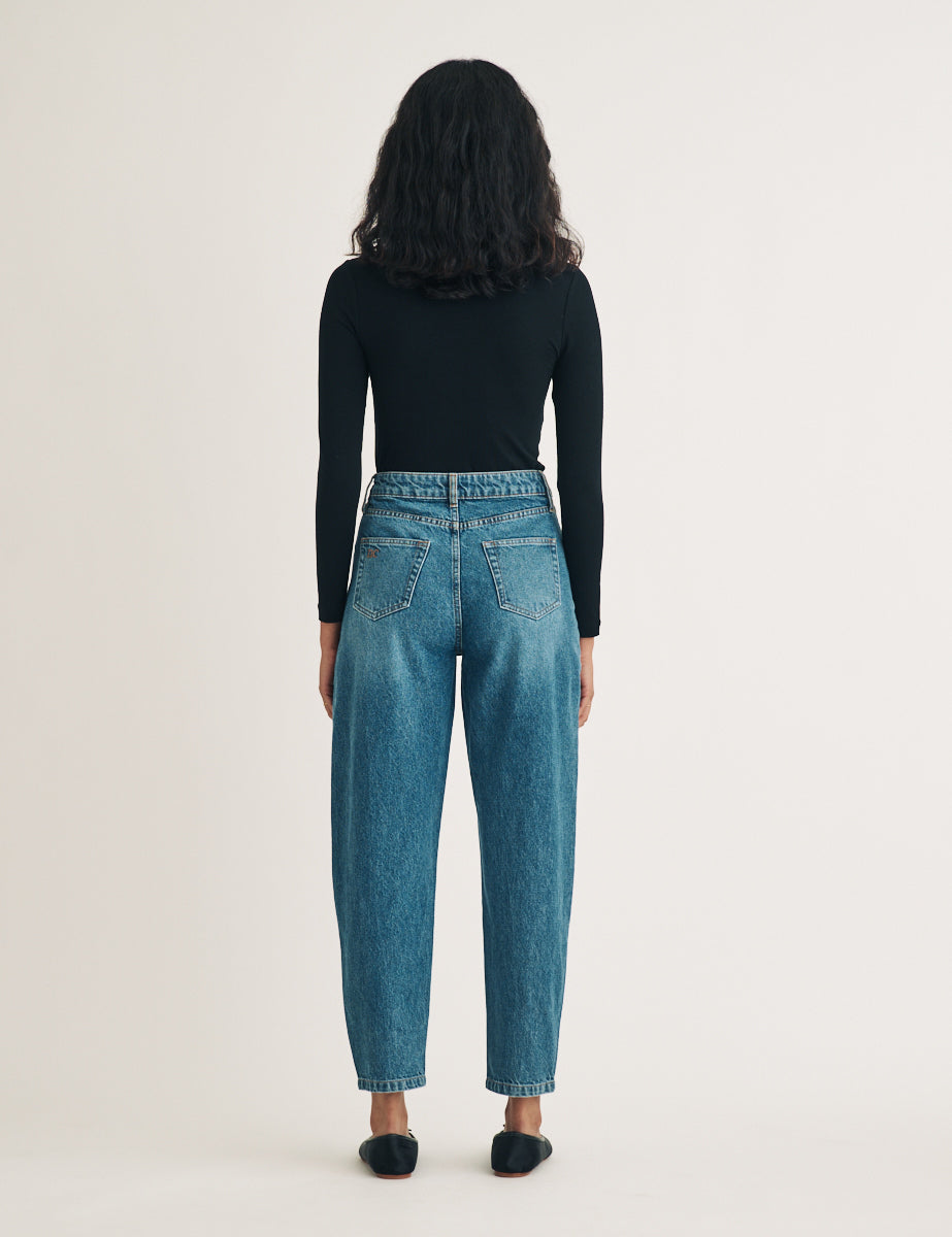 Jeans/High Rise/Barrel Leg/Ankle-Länge - Blau | S.Oliver