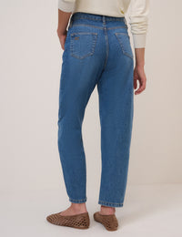 Blue High Rise Putney Barrel Leg Jeans