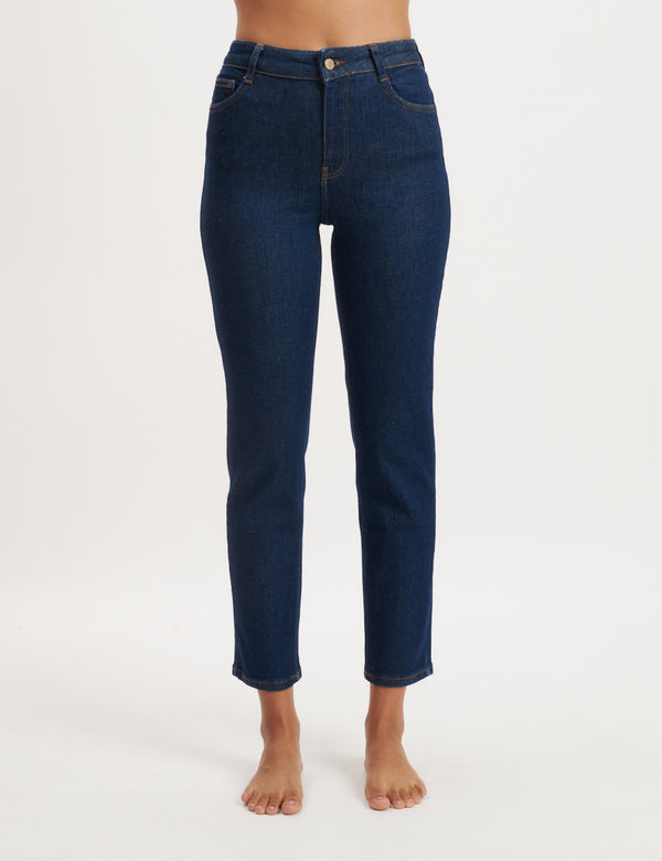Dark Wash High Rise Slim Leg Jeans
