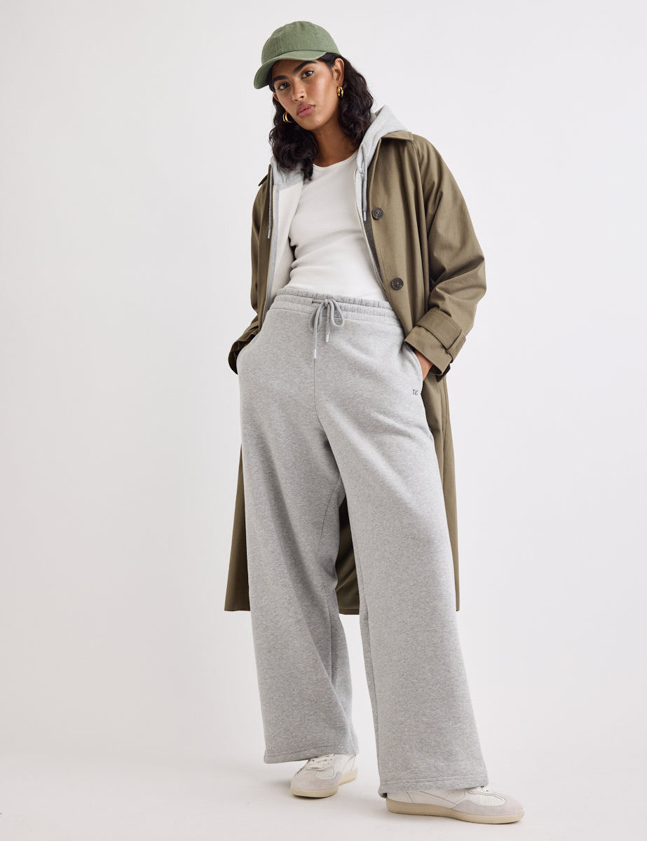 Grey Wide Leg Joggers - Main Image