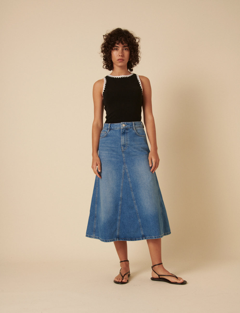 Midi Skirt Mid Length Skirts Outfit Casual Outfit A Line Skirt