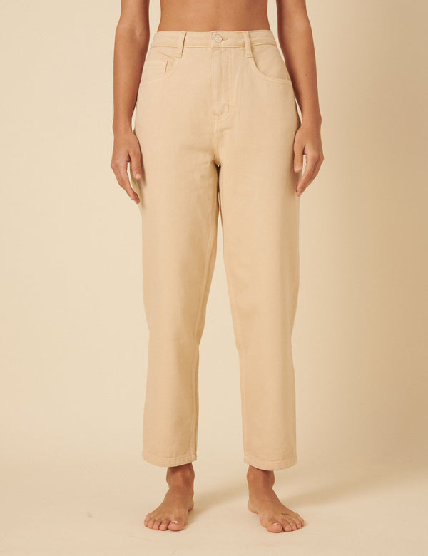 Stone Denim Tapered Straight Jeans