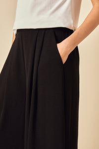 Black Wide Leg Cropped Zeena Trousers