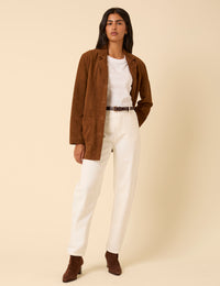 White High Rise Putney Barrel Leg Jeans