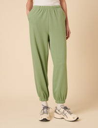 Green Relaxed Balloon Leg Joggers
