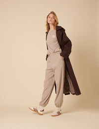 Beige Relaxed Balloon Leg Joggers