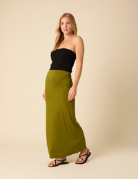 Green Jersey Maxi Skirt