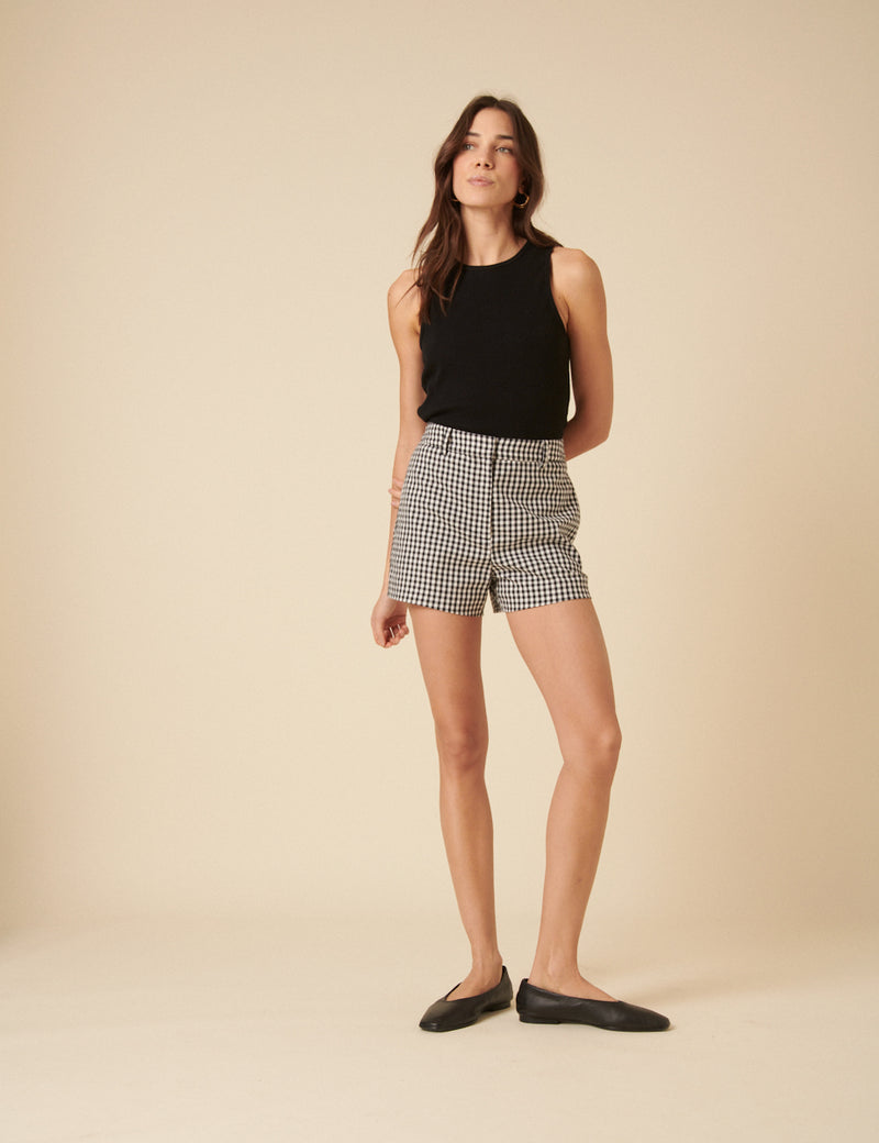 Black Harper Gingham Shorts
