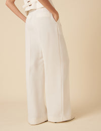 White Jax Tailored Crepe Trousers