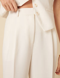 White Jax Tailored Crepe Trousers