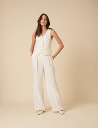 White Jax Tailored Crepe Trousers